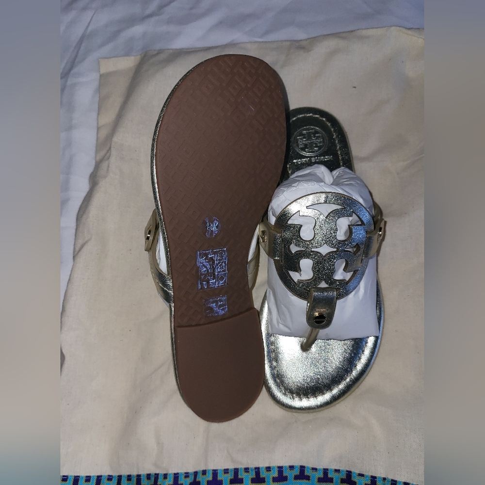 Tory Burch Metallic Silver Sandals - Picture 2 of 2